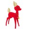 Cody Foster 12.0 Inch Kitschy Flocked Deer Red Christmas Figurine , Christmas Decor Gold Ear Tail Reindeer